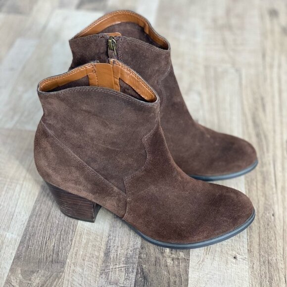 Franco Sarto Shoes - Franco Sarto Brown Suede Ankle Boots Size 8.5